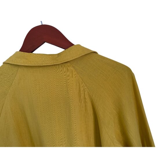 Cartonnier Mustard Yellow Cropped Jacket With Button Closure & Drawstring Hem Me - Picture 7 of 9